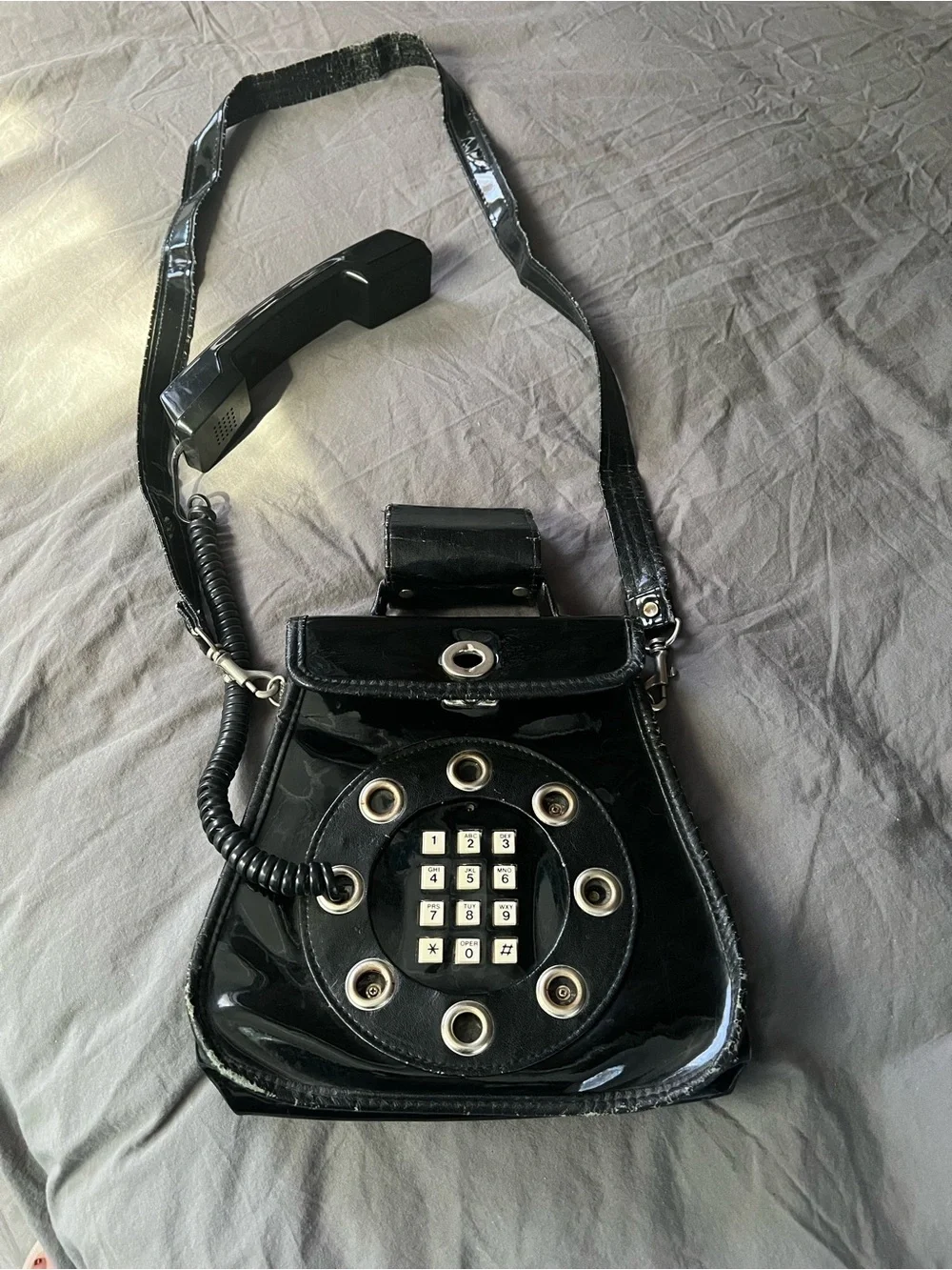 Black Retro Wall Telephone Handset - Vintage Style Phone